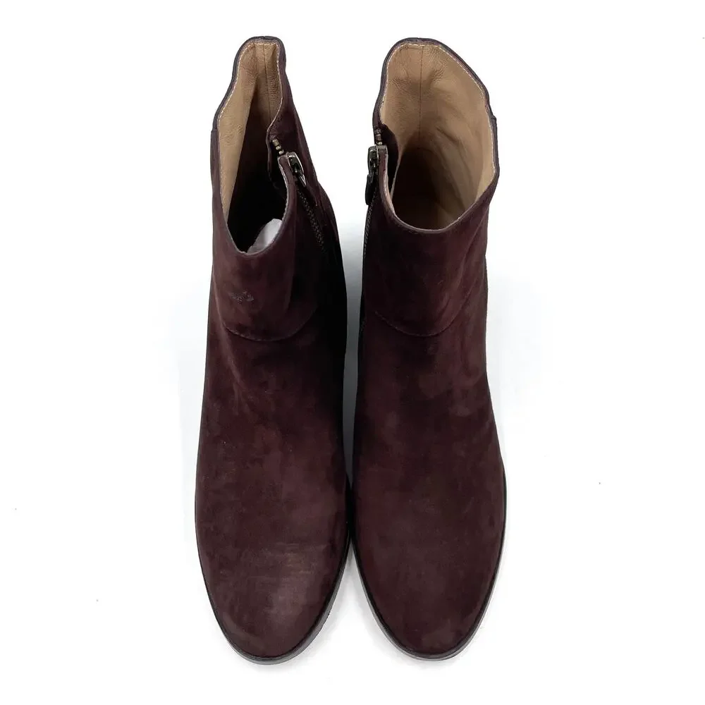 Eileen Fisher Anja Boots Chocolate Brown Suede Block Heel Ankle Sz‎ 10 - Picture 4 of 10